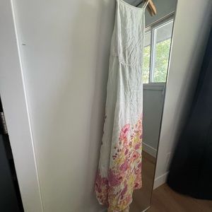 Mint green free people maxi dress with floral pattern